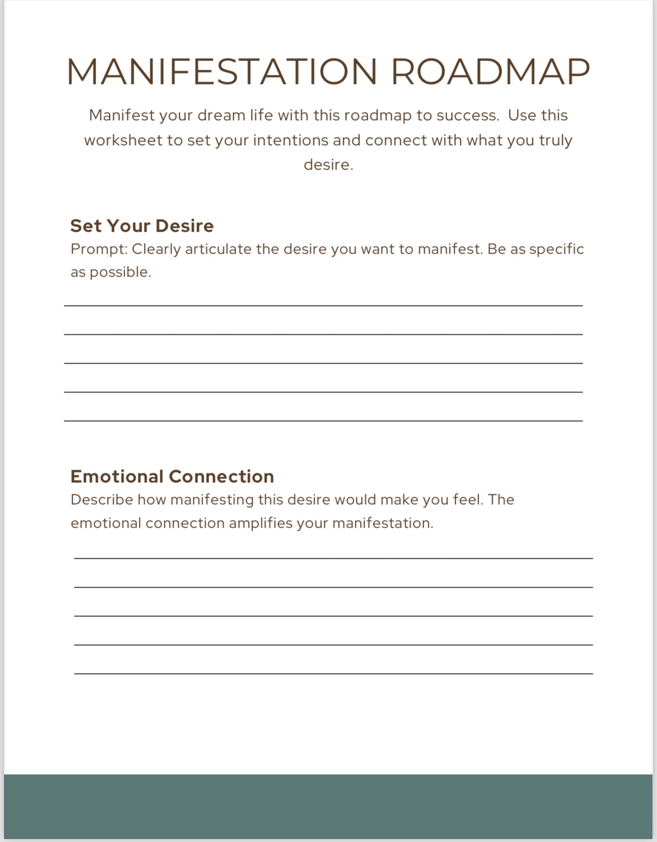 Manifestation Worksheet Set